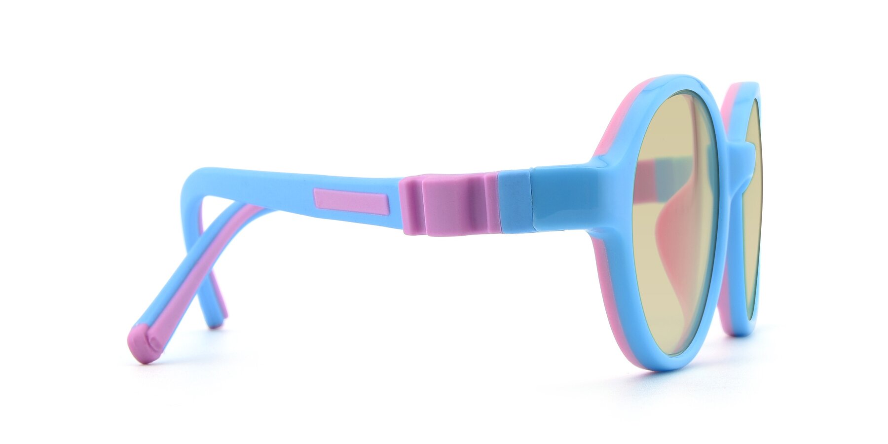 Side of 1120 in Sky Blue-Pink with Light Champagne Tinted Lenses