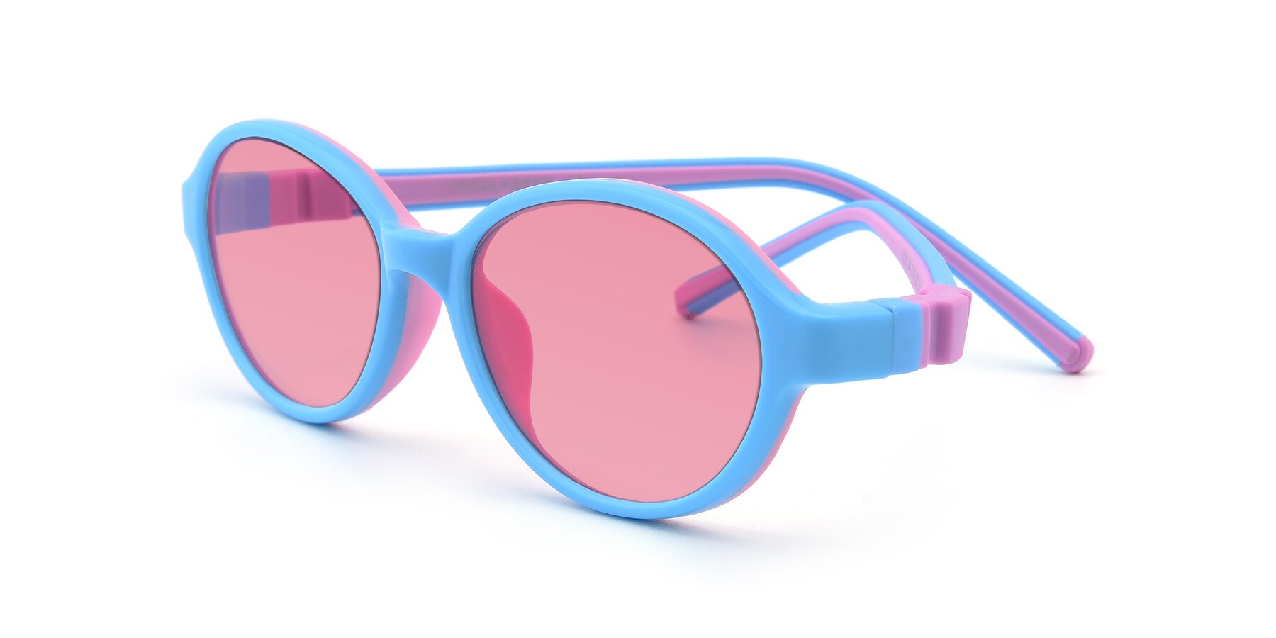 Angle of 1120 in Sky Blue-Pink with Pink Tinted Lenses