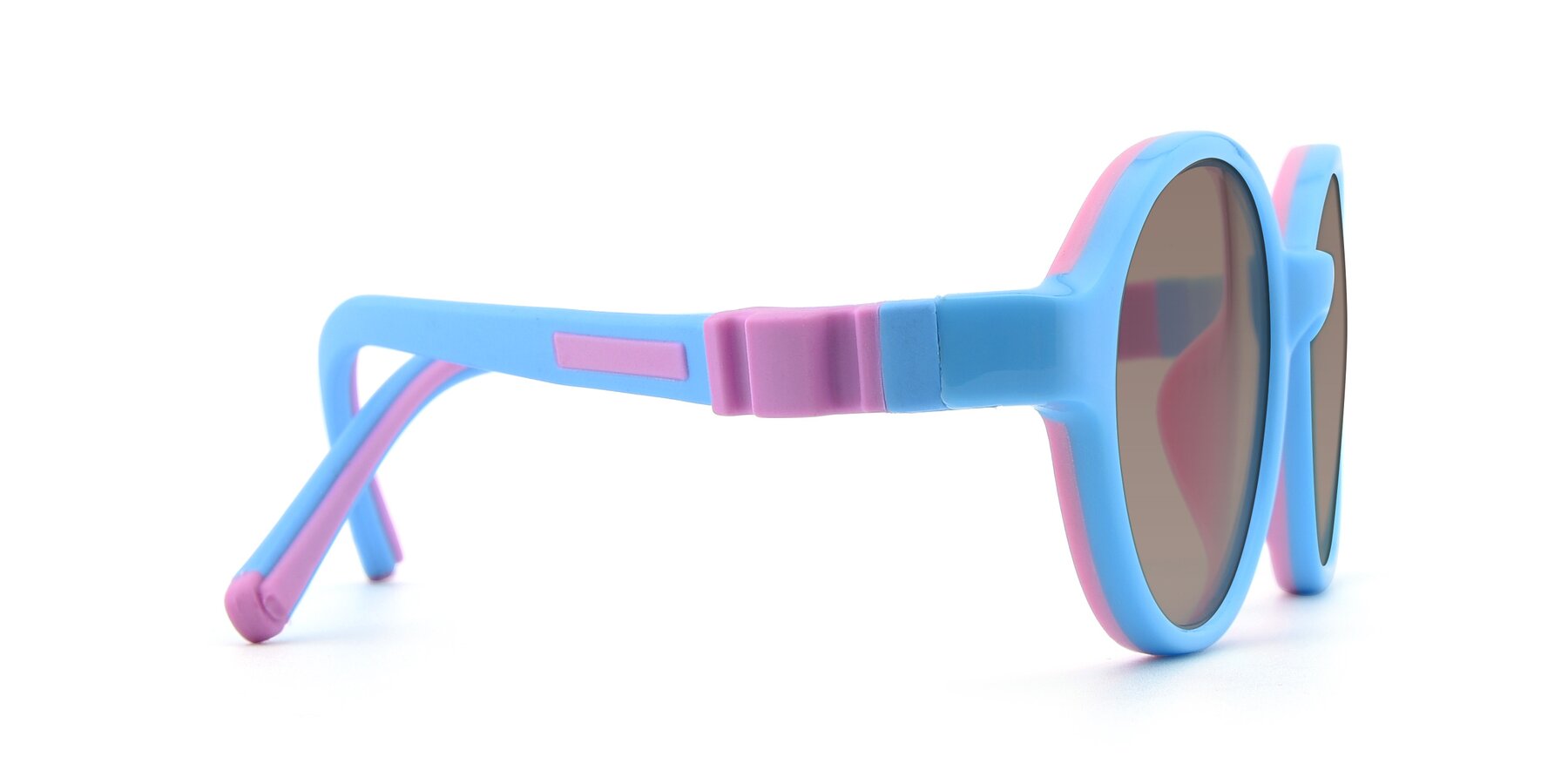 Side of 1120 in Sky Blue-Pink with Medium Brown Tinted Lenses