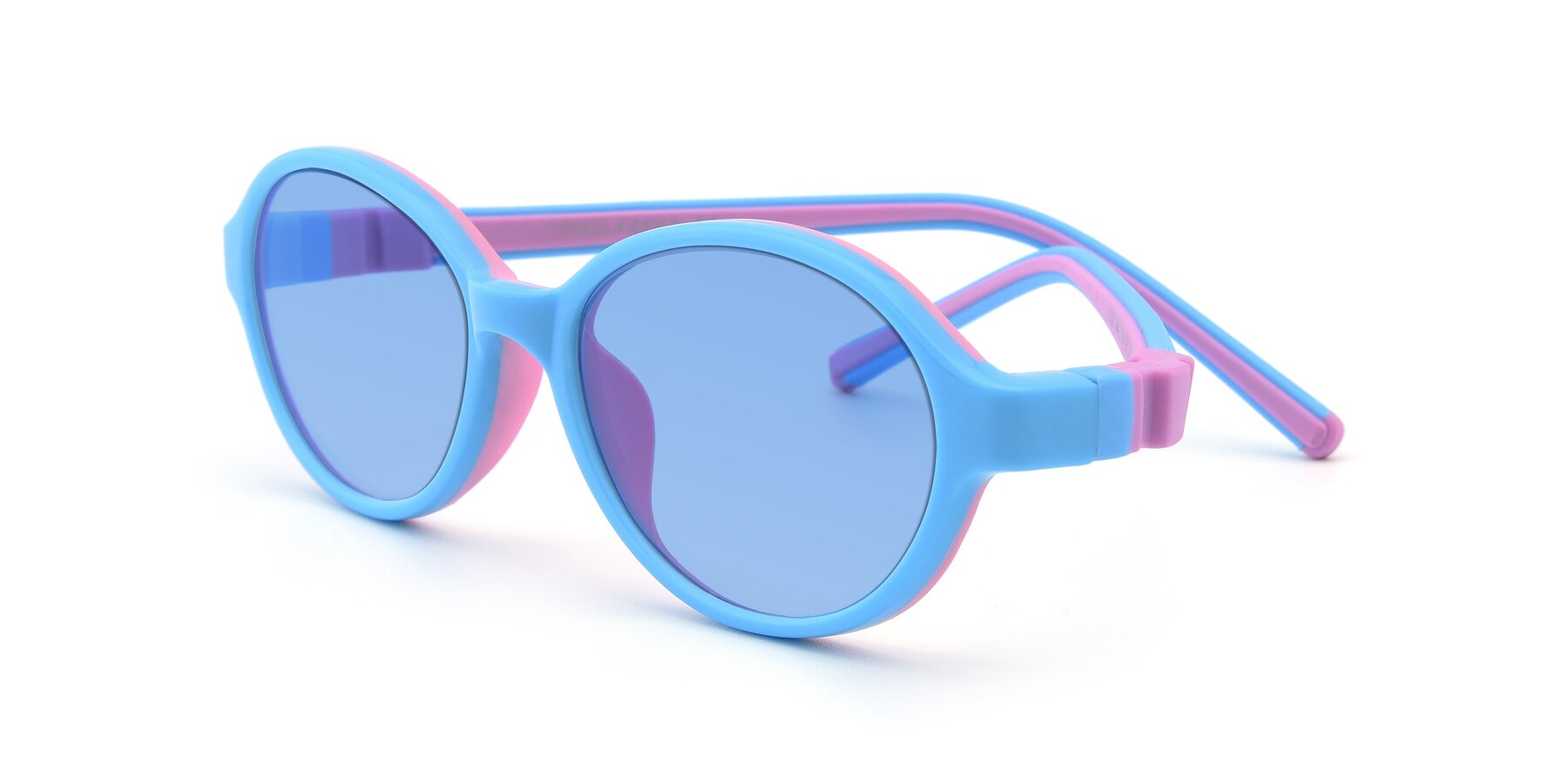 Angle of 1120 in Sky Blue-Pink with Medium Blue Tinted Lenses