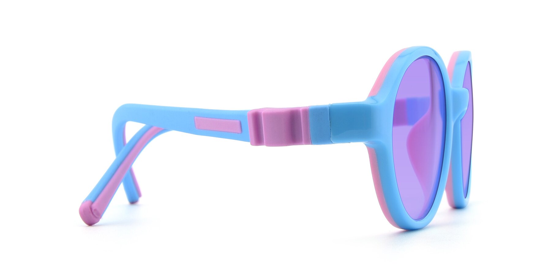 Side of 1120 in Sky Blue-Pink with Medium Purple Tinted Lenses