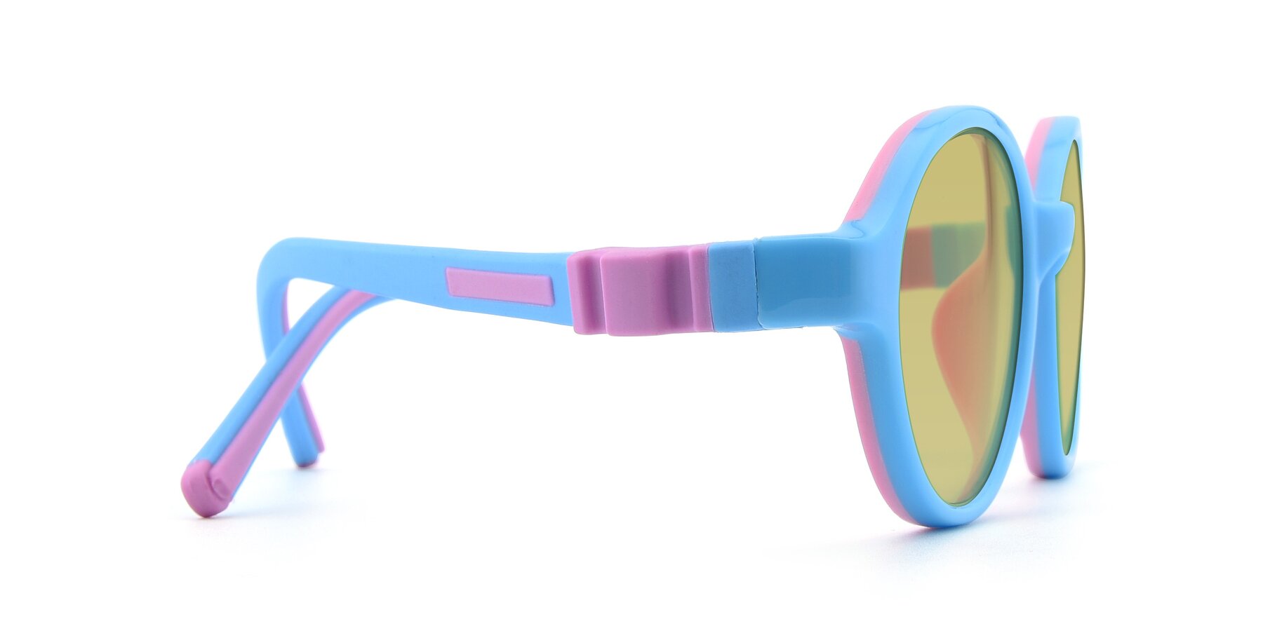 Side of 1120 in Sky Blue-Pink with Medium Champagne Tinted Lenses