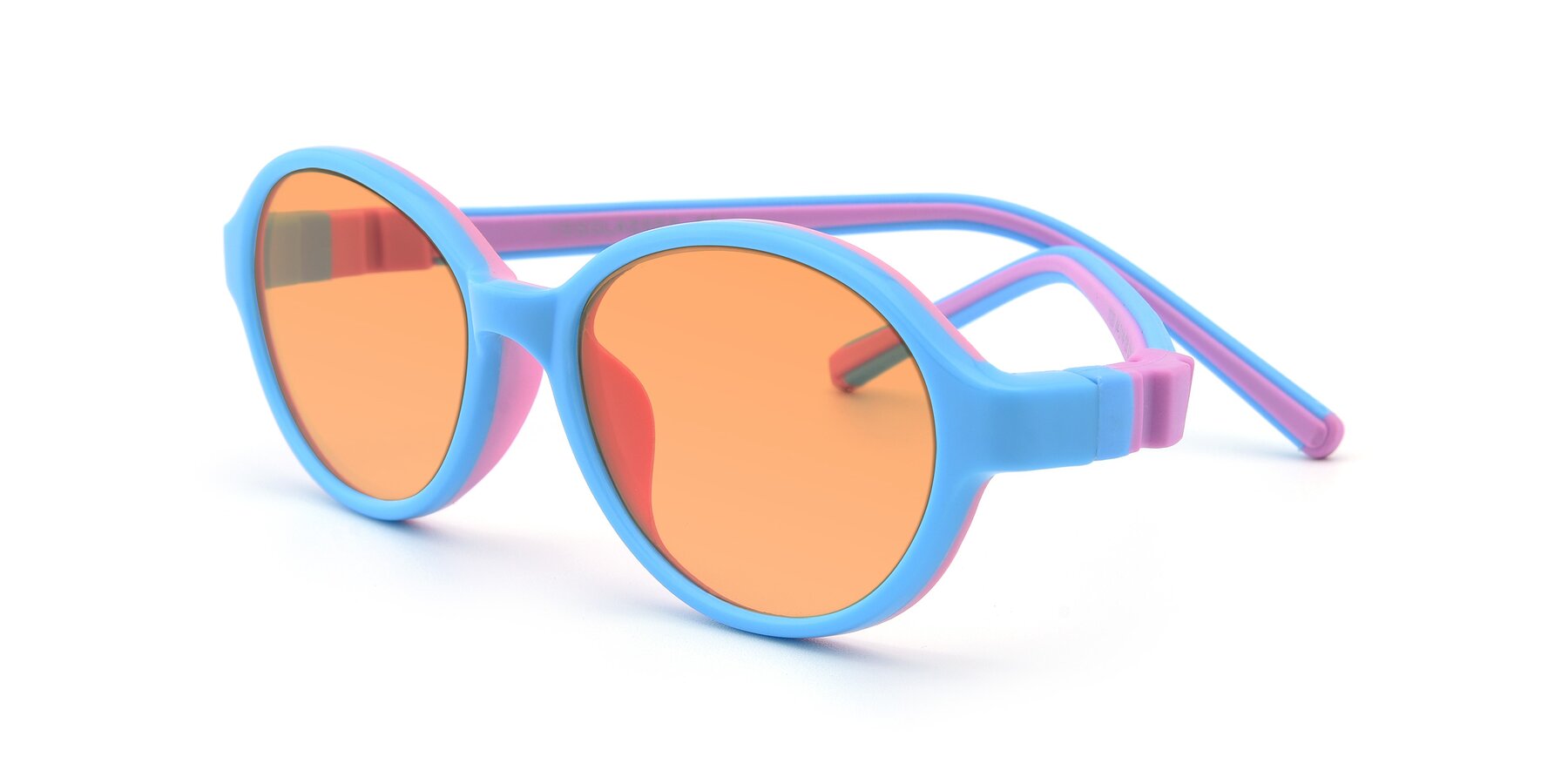 Angle of 1120 in Sky Blue-Pink with Medium Orange Tinted Lenses