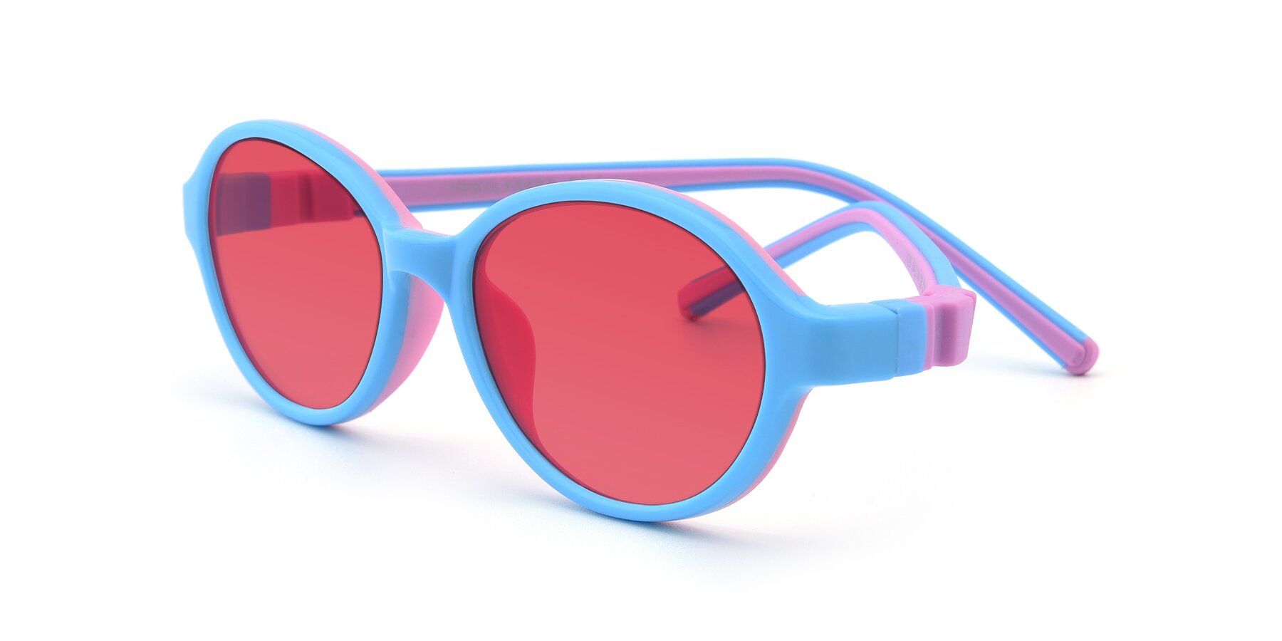 Angle of 1120 in Sky Blue-Pink with Red Tinted Lenses