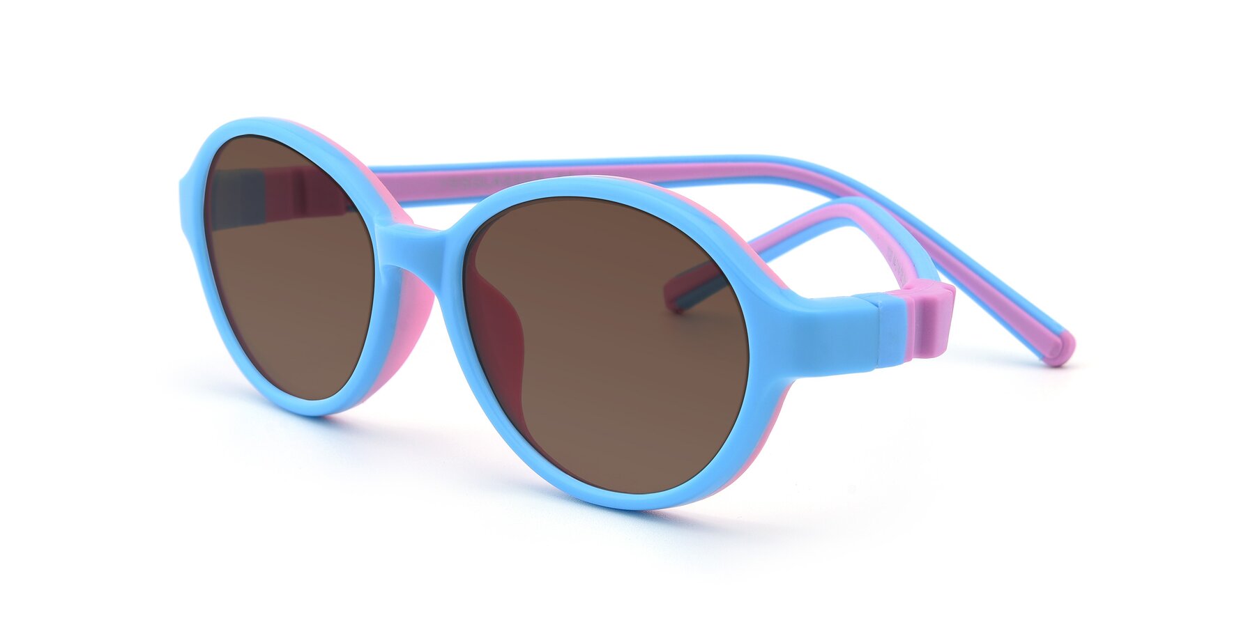 Angle of 1120 in Sky Blue-Pink with Brown Tinted Lenses