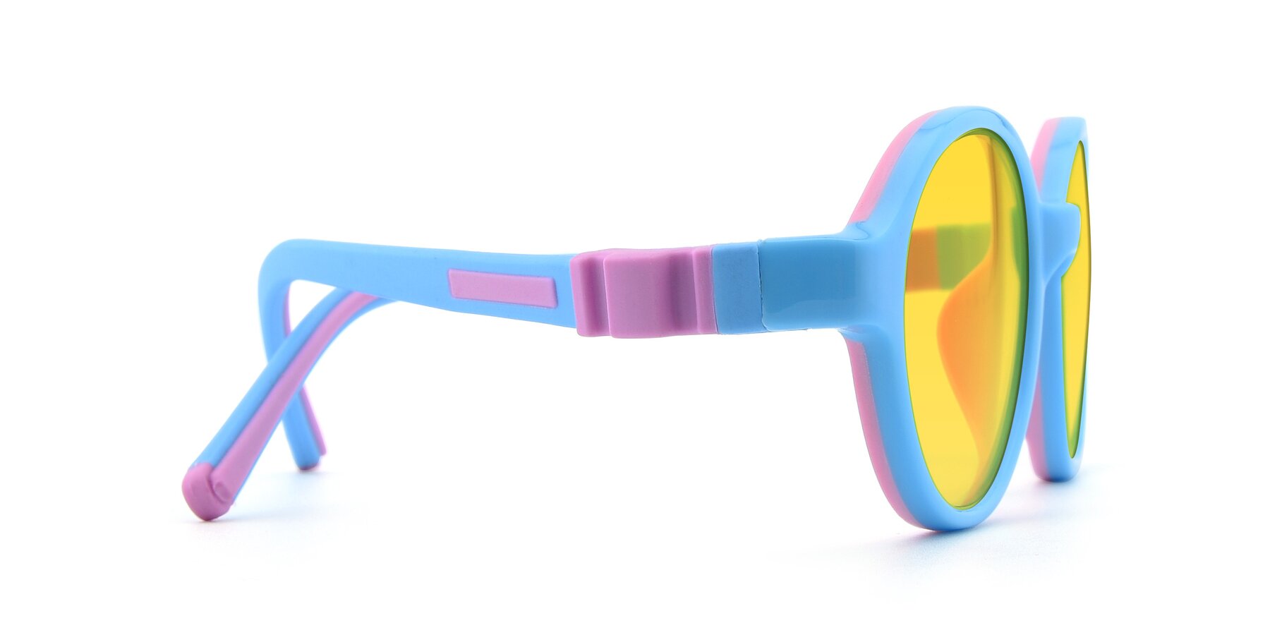 Side of 1120 in Sky Blue-Pink with Yellow Tinted Lenses