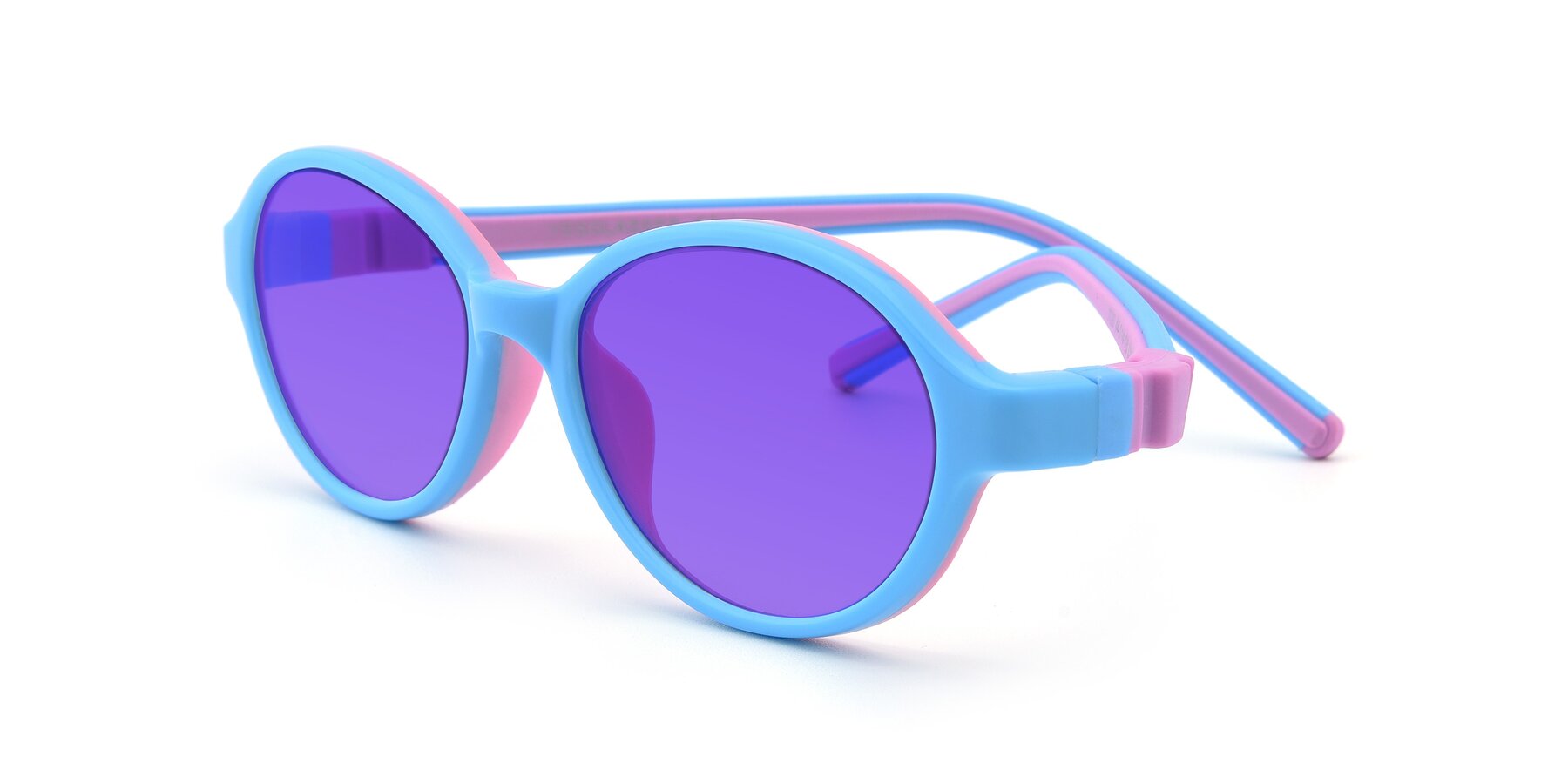 Angle of 1120 in Sky Blue-Pink with Purple Tinted Lenses