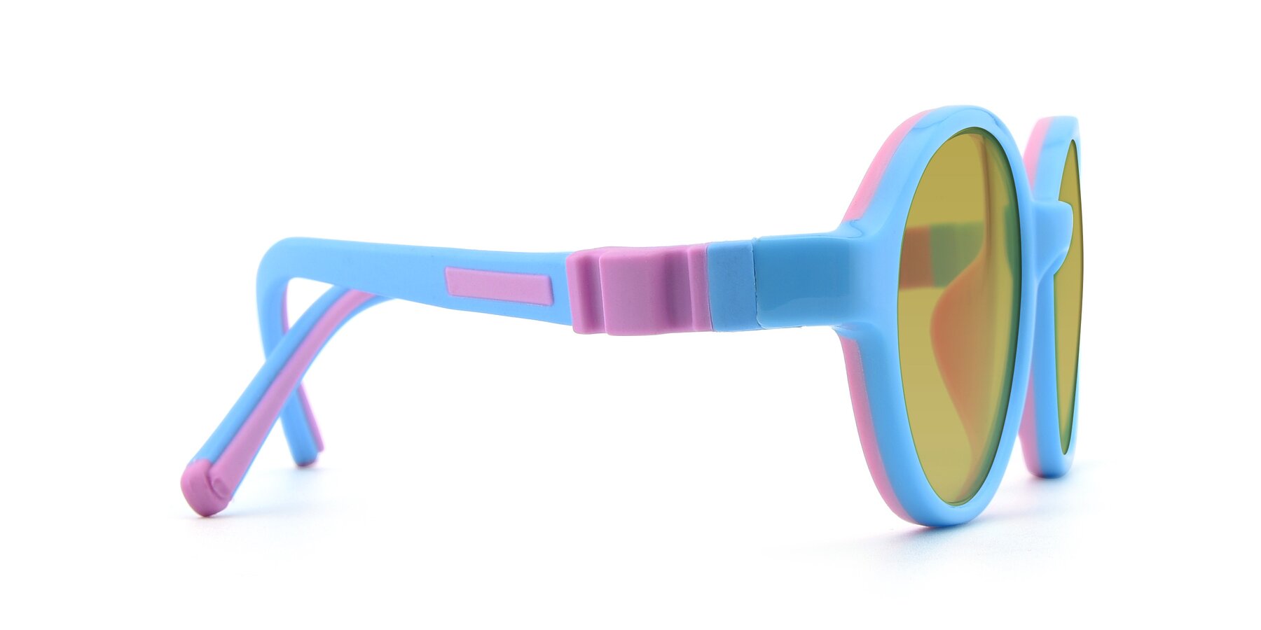 Side of 1120 in Sky Blue-Pink with Champagne Tinted Lenses