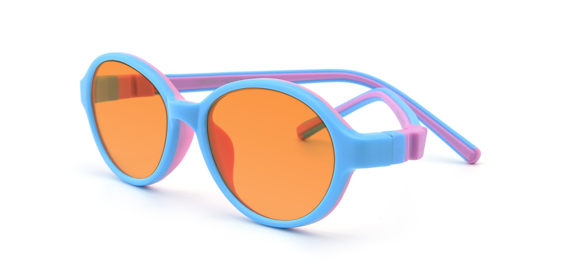 Angle of 1120 in Sky Blue-Pink with Orange Tinted Lenses