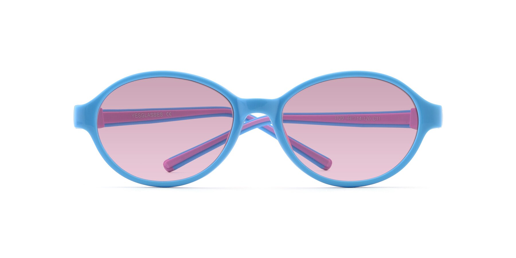 Folded Front of 1120 in Sky Blue-Pink with Light Wine Tinted Lenses