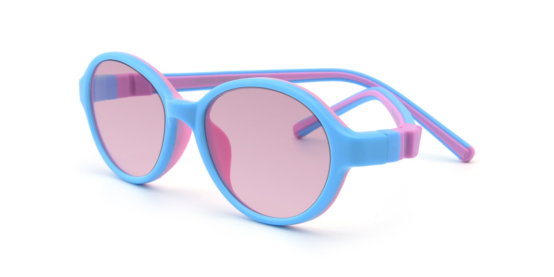 Angle of 1120 in Sky Blue-Pink with Light Wine Tinted Lenses