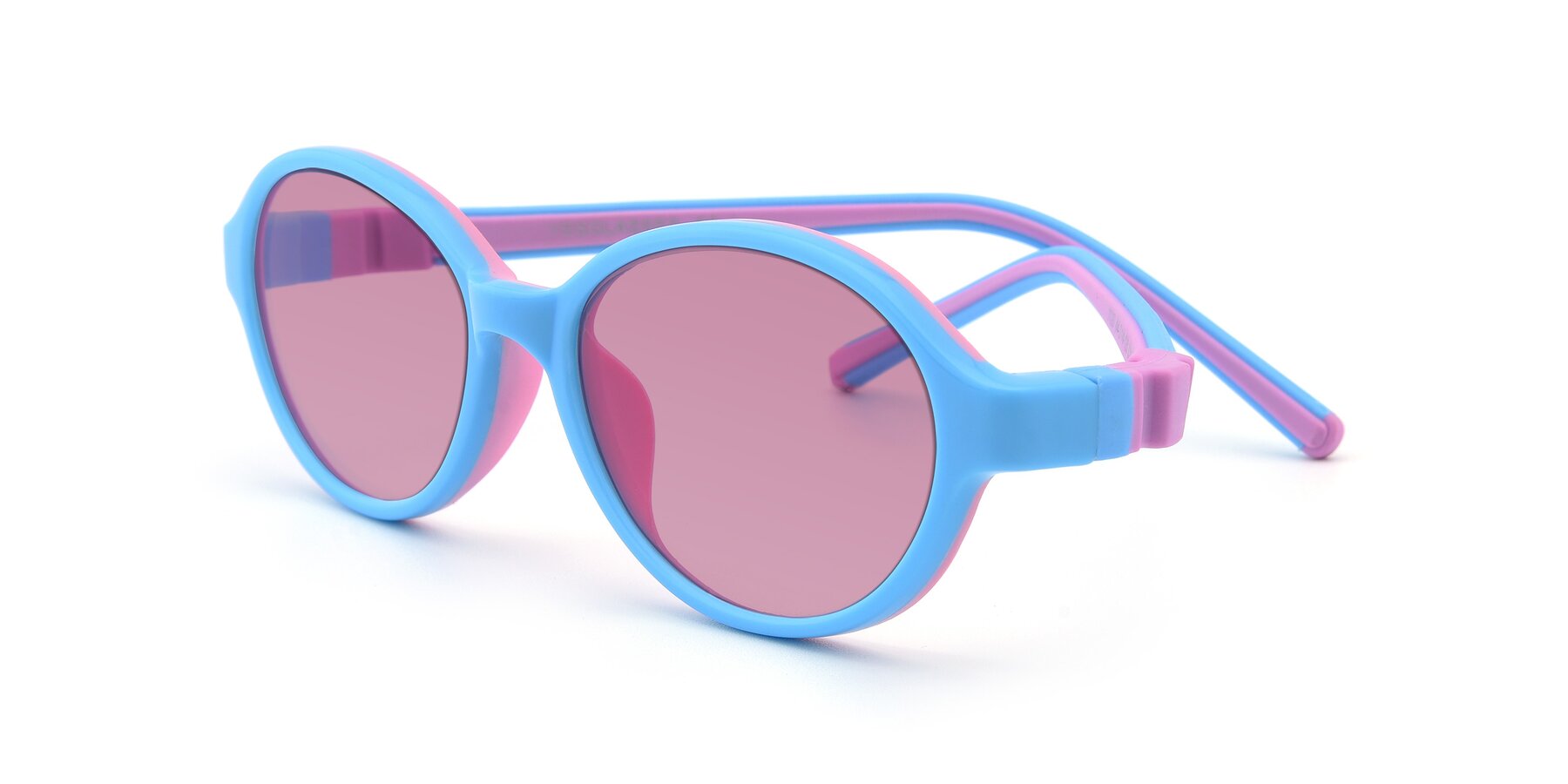 Angle of 1120 in Sky Blue-Pink with Medium Wine Tinted Lenses