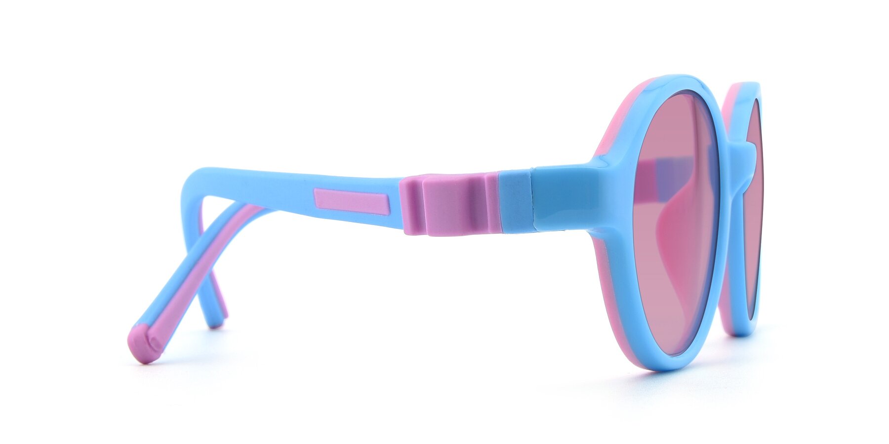 Side of 1120 in Sky Blue-Pink with Medium Wine Tinted Lenses