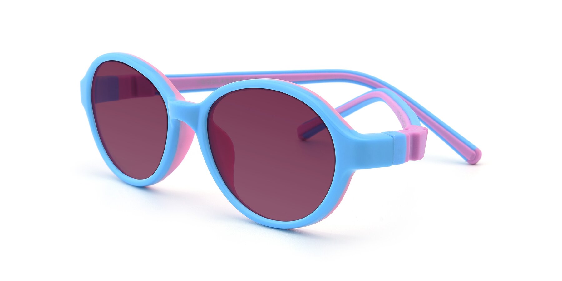 Angle of 1120 in Sky Blue-Pink with Wine Tinted Lenses