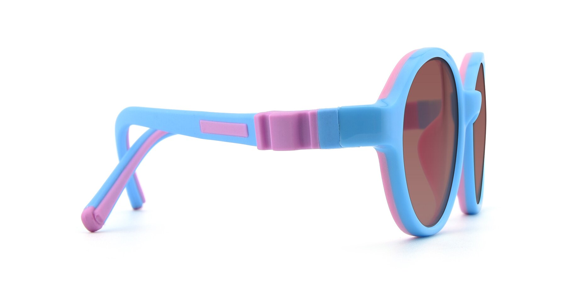 Side of 1120 in Sky Blue-Pink with Garnet Tinted Lenses