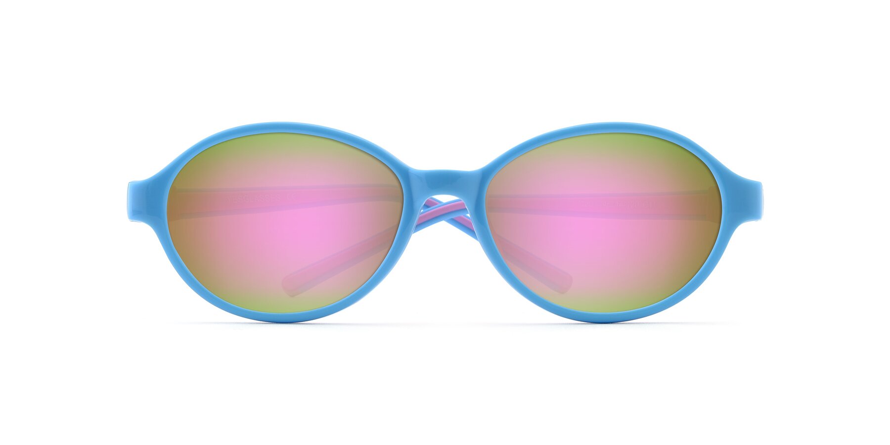 Folded Front of 1120 in Sky Blue-Pink with Pink Mirrored Lenses