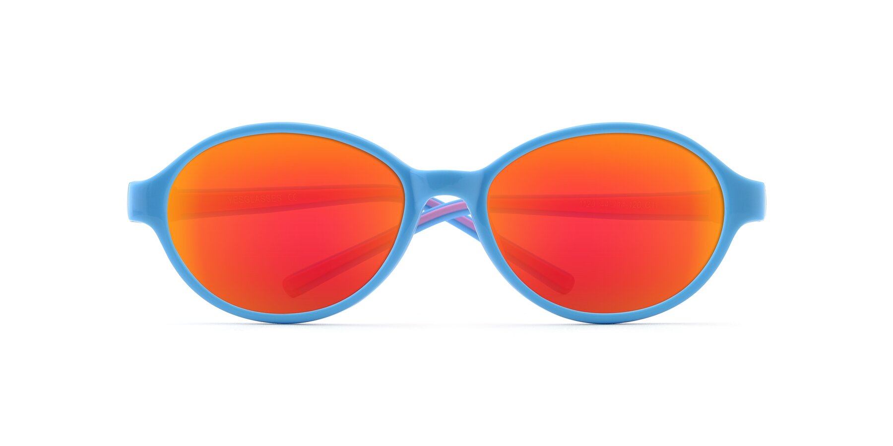 Folded Front of 1120 in Sky Blue-Pink with Red Gold Mirrored Lenses