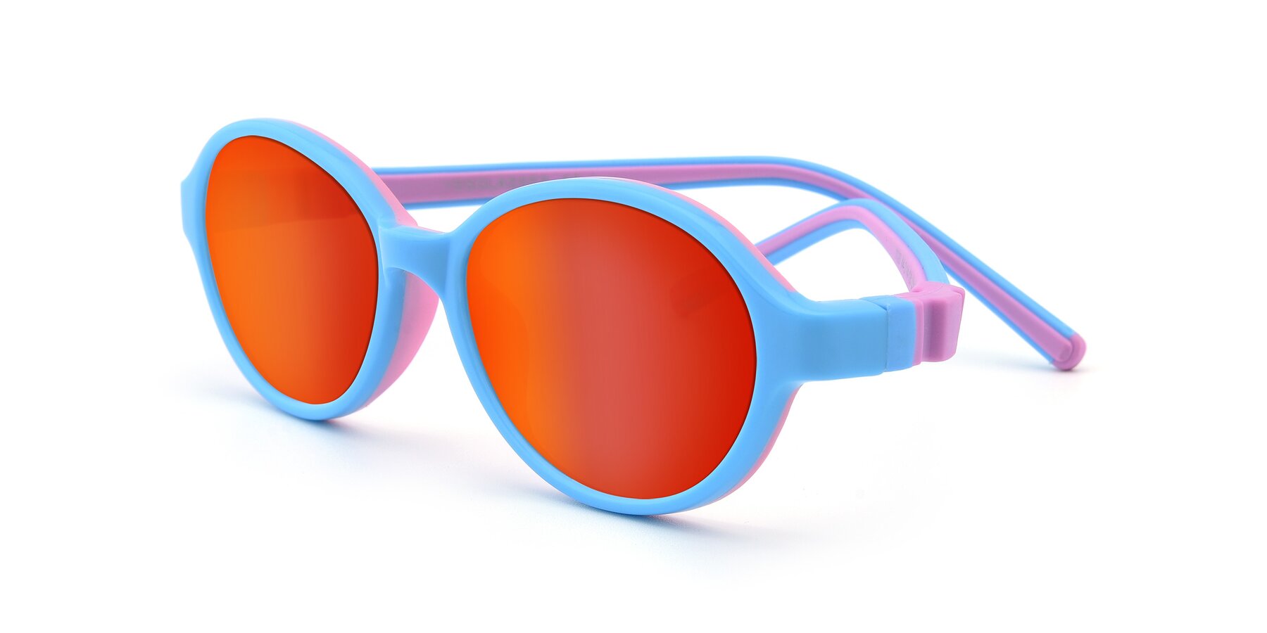 Angle of 1120 in Sky Blue-Pink with Red Gold Mirrored Lenses