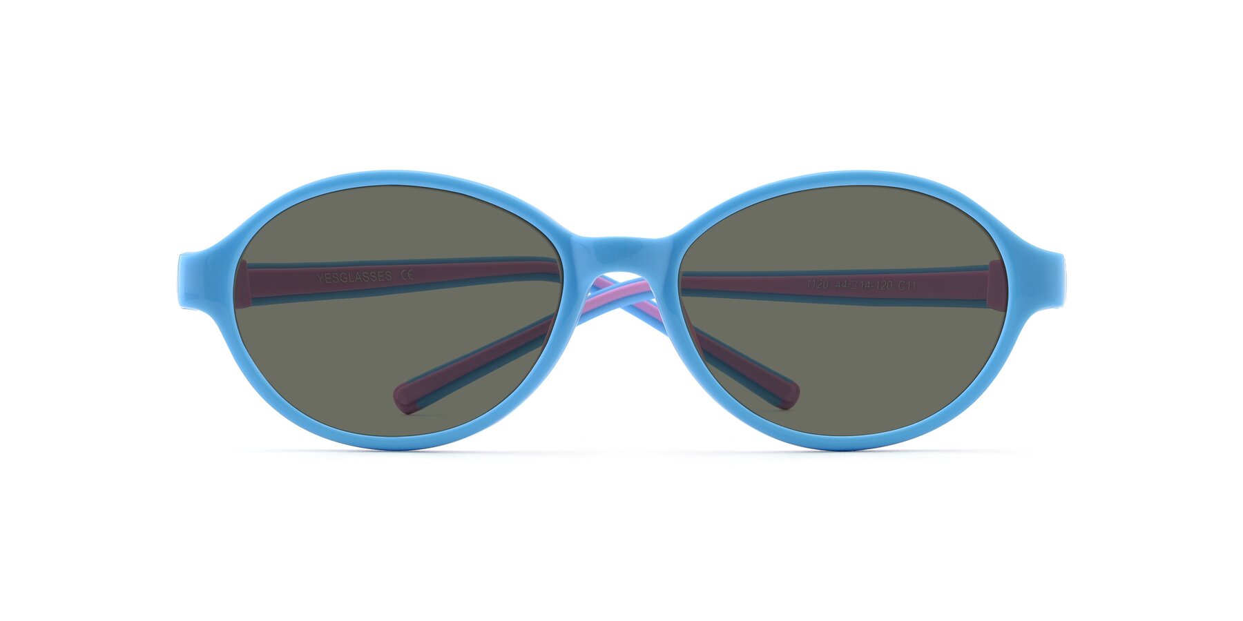 Folded Front of 1120 in Sky Blue-Pink with Gray Polarized Lenses