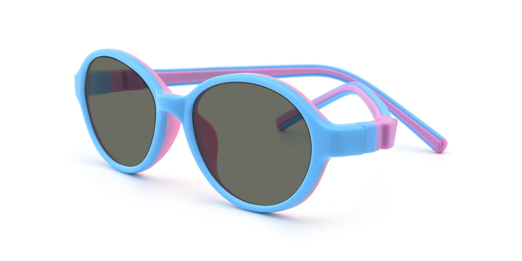Angle of 1120 in Sky Blue-Pink with Gray Polarized Lenses