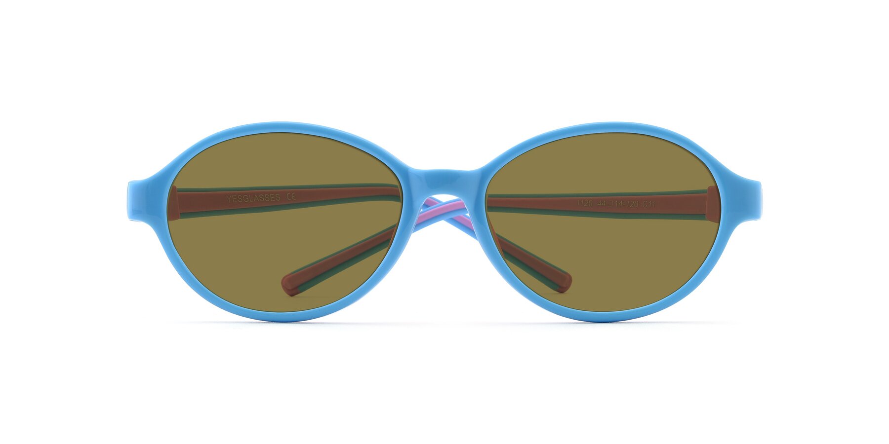 Folded Front of 1120 in Sky Blue-Pink with Brown Polarized Lenses