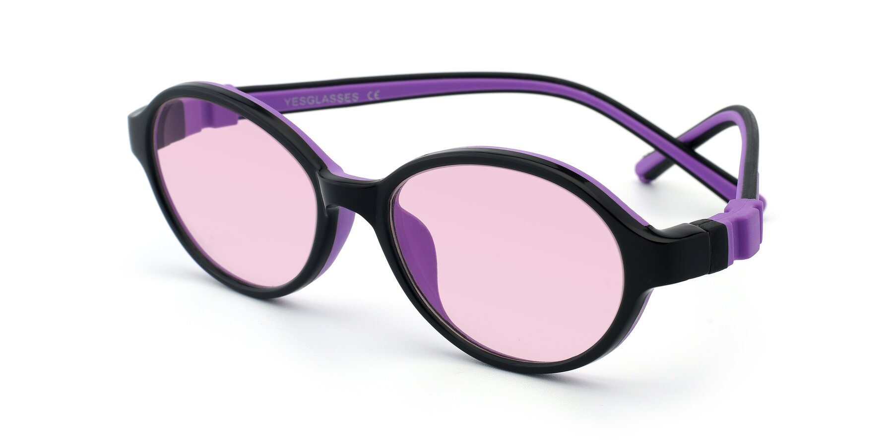 Angle of 1120 in Black-Purple with Light Pink Tinted Lenses