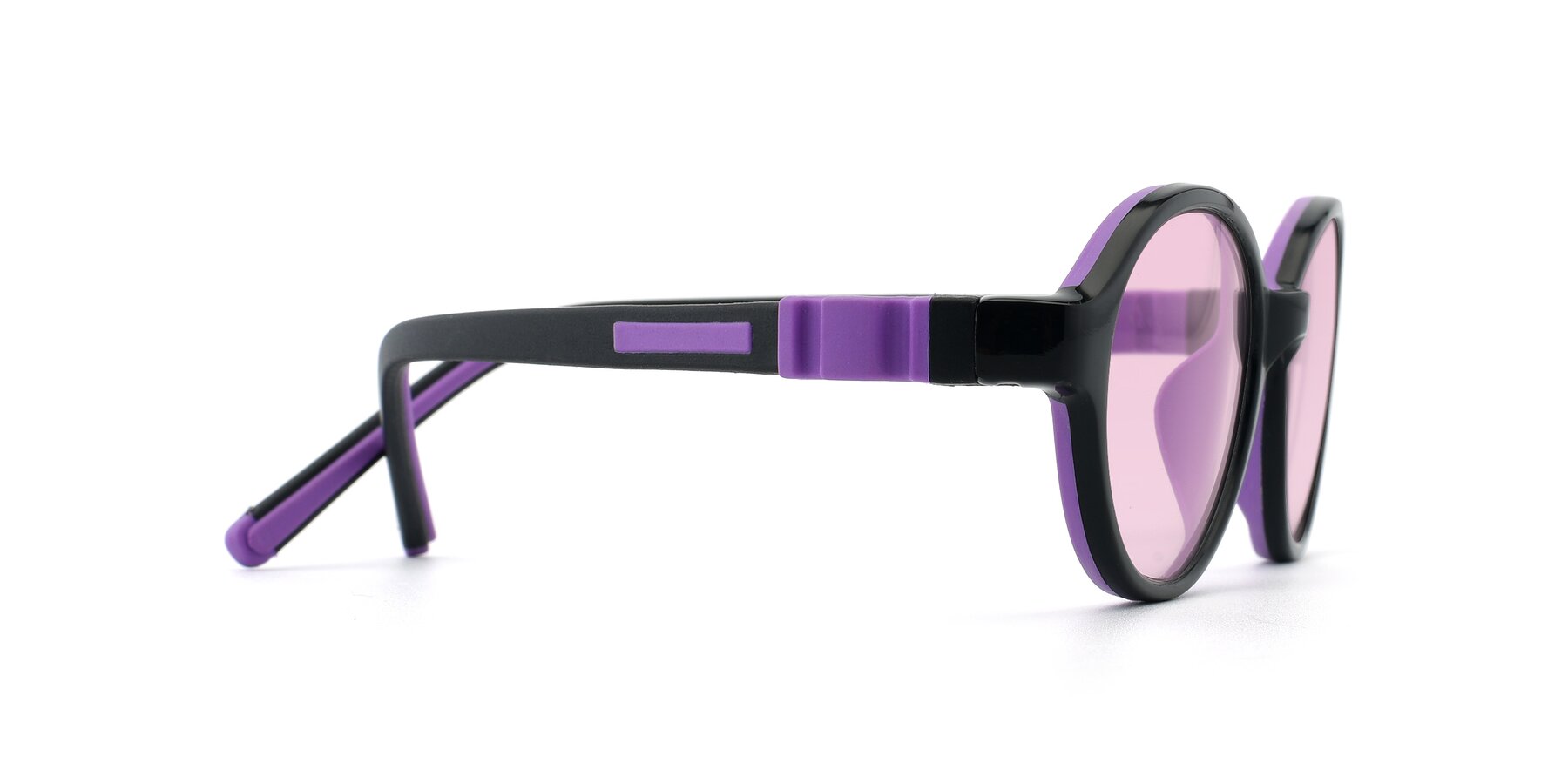 Side of 1120 in Black-Purple with Light Pink Tinted Lenses
