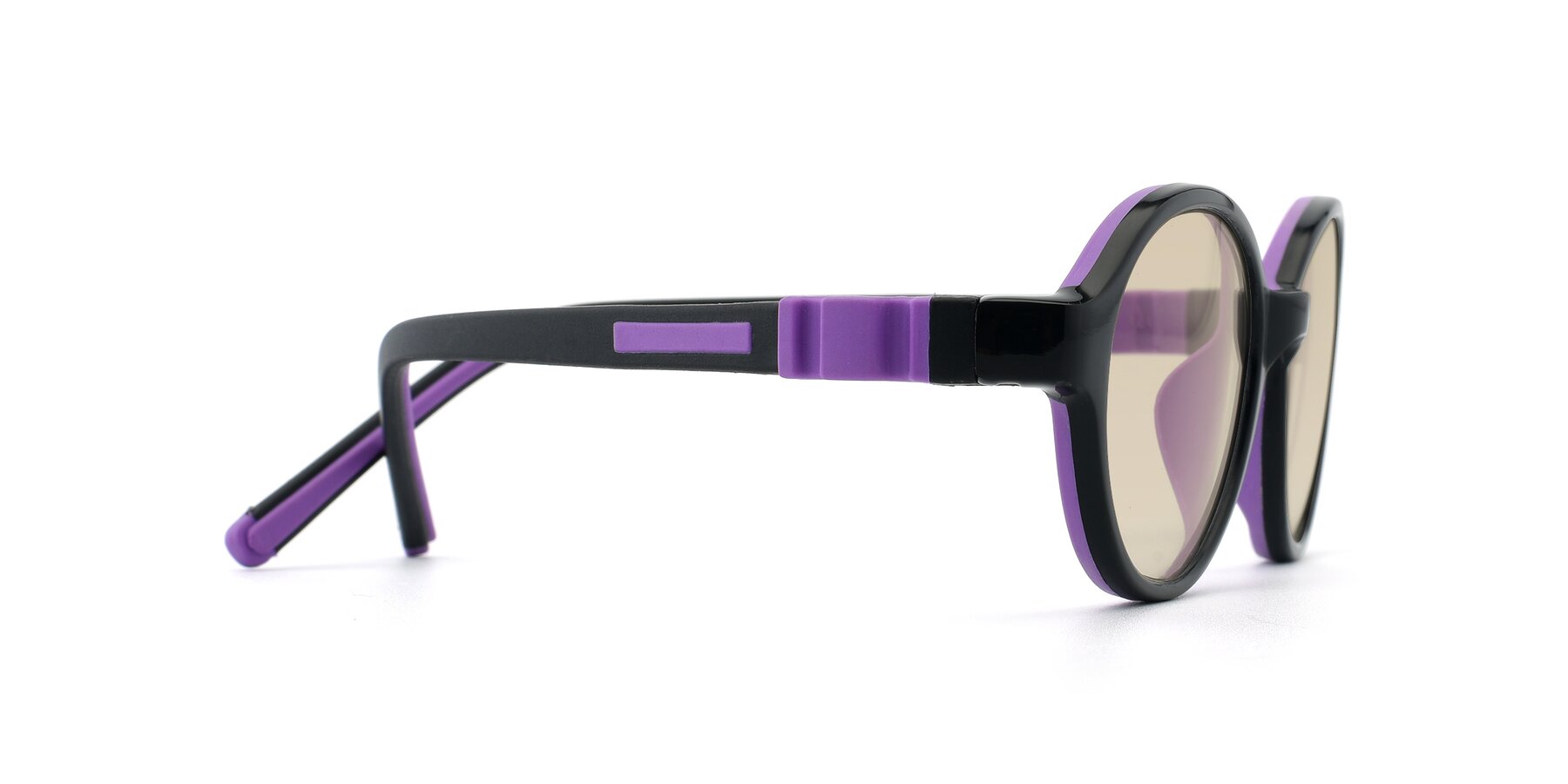 Side of 1120 in Black-Purple with Light Brown Tinted Lenses