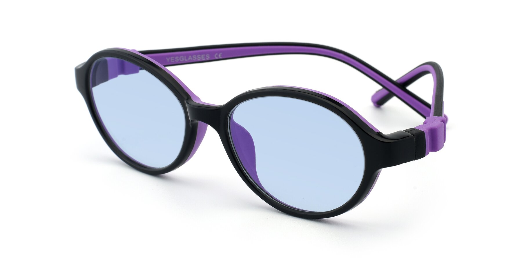 Angle of 1120 in Black-Purple with Light Blue Tinted Lenses