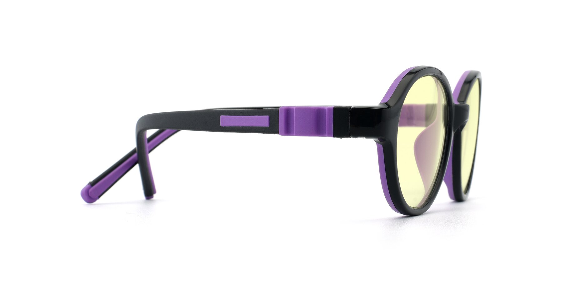 Side of 1120 in Black-Purple with Light Yellow Tinted Lenses