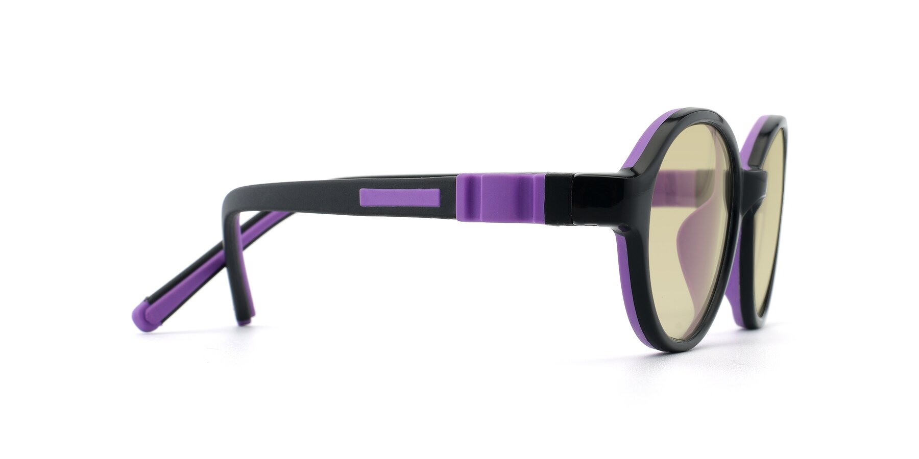 Side of 1120 in Black-Purple with Light Champagne Tinted Lenses