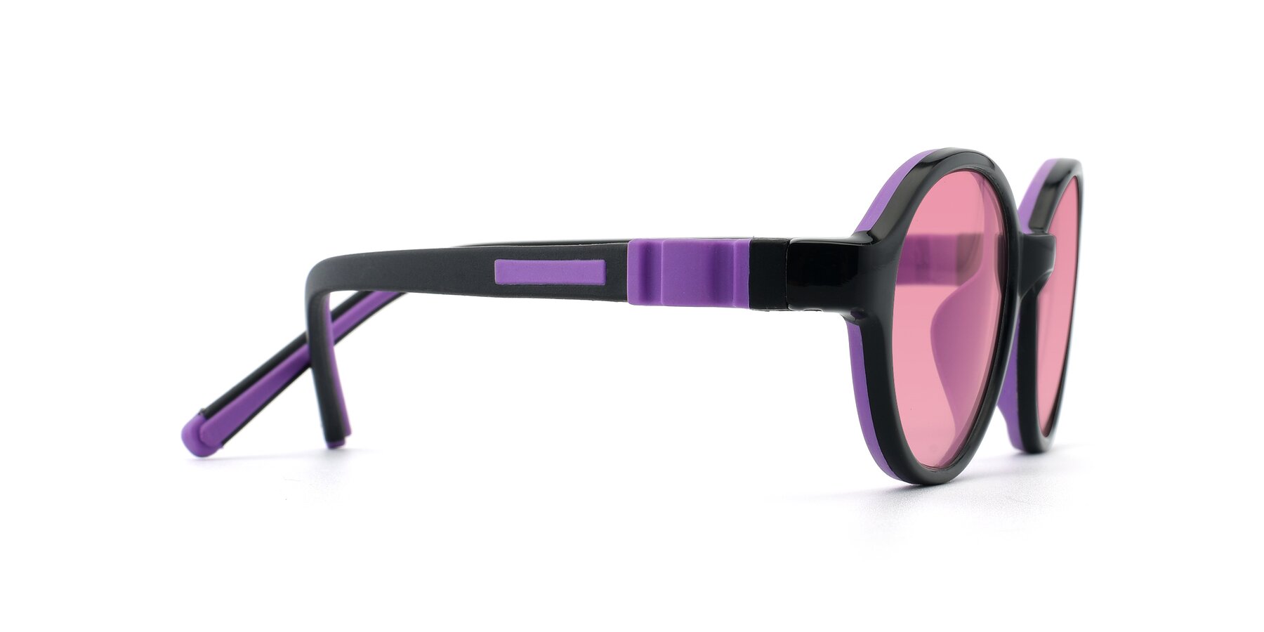 Side of 1120 in Black-Purple with Pink Tinted Lenses