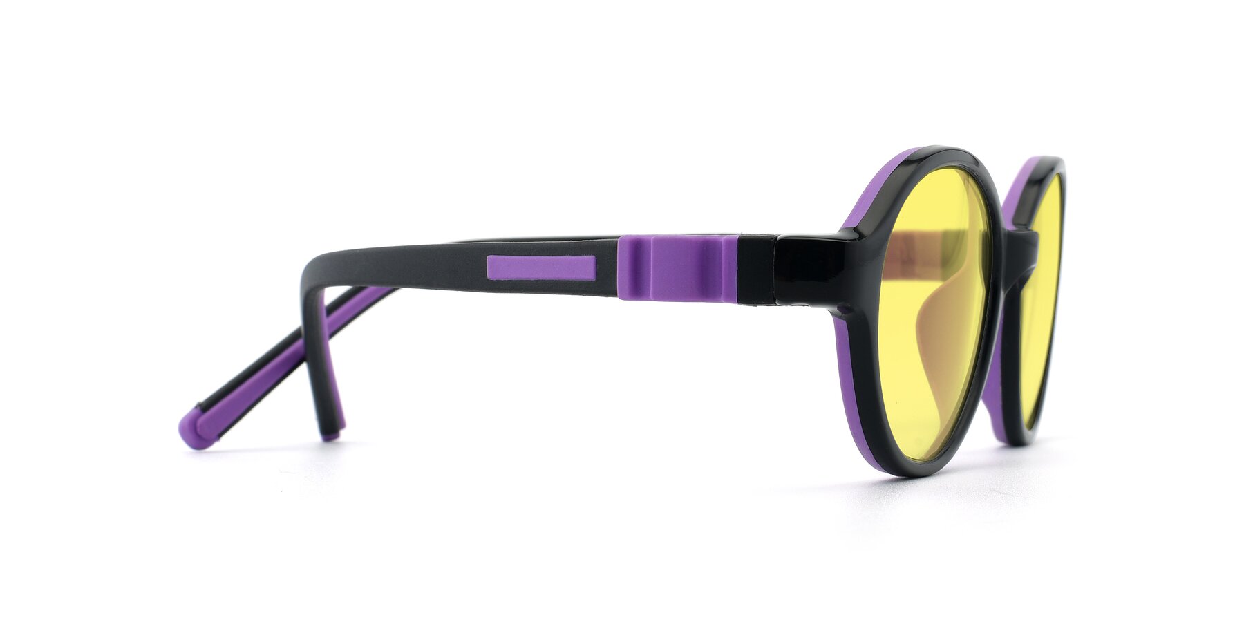 Side of 1120 in Black-Purple with Medium Yellow Tinted Lenses