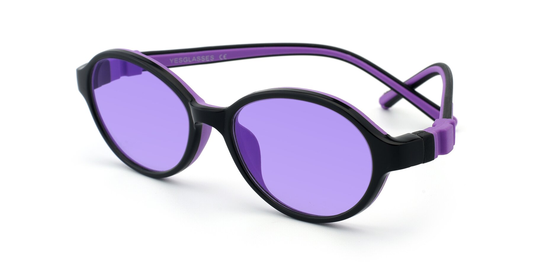 Angle of 1120 in Black-Purple with Medium Purple Tinted Lenses