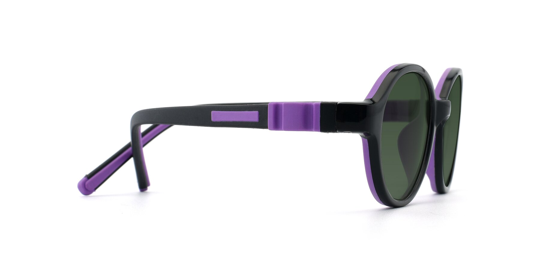 Side of 1120 in Black-Purple with Green Tinted Lenses