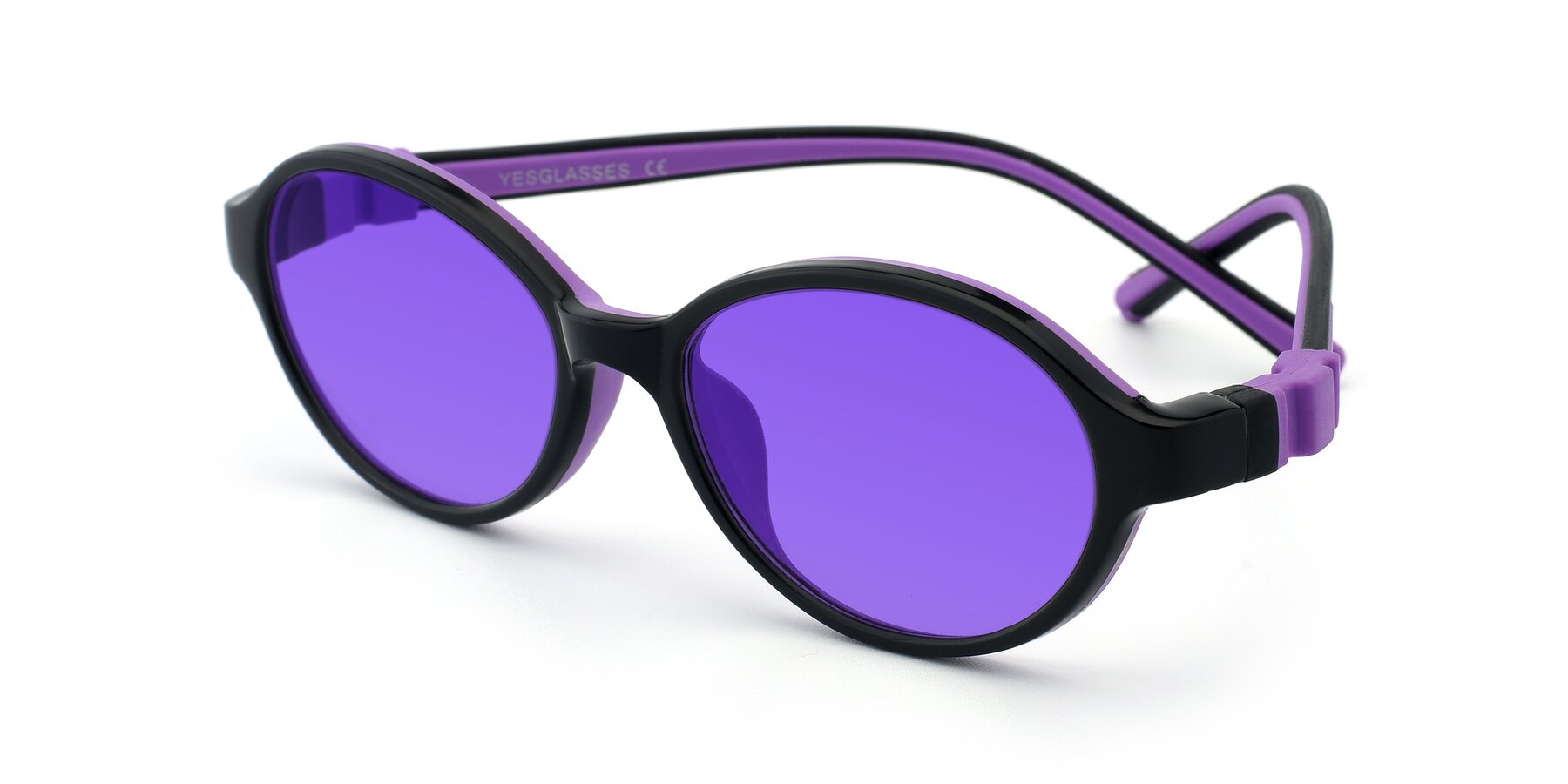 Angle of 1120 in Black-Purple with Purple Tinted Lenses