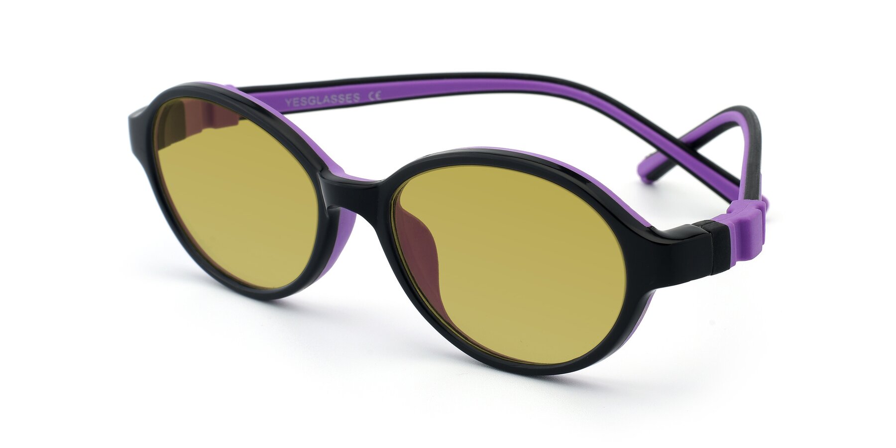 Angle of 1120 in Black-Purple with Champagne Tinted Lenses
