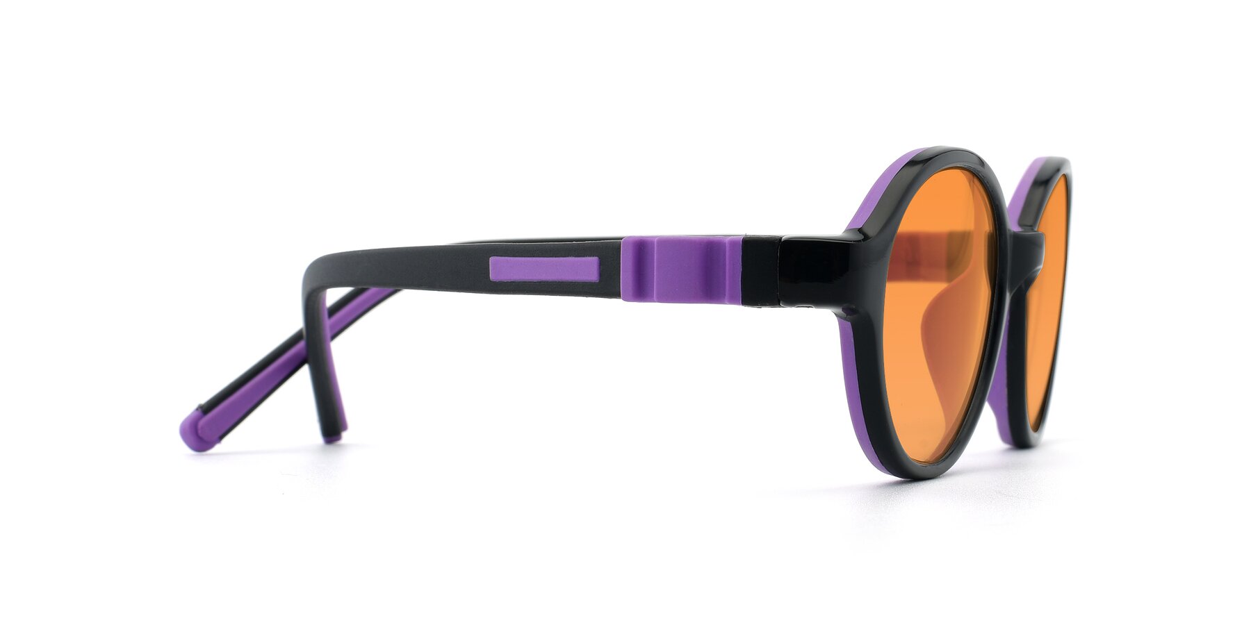 Side of 1120 in Black-Purple with Orange Tinted Lenses