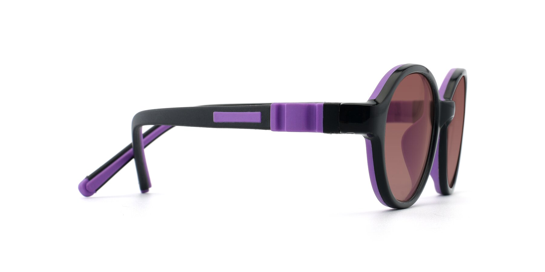 Side of 1120 in Black-Purple with Garnet Tinted Lenses