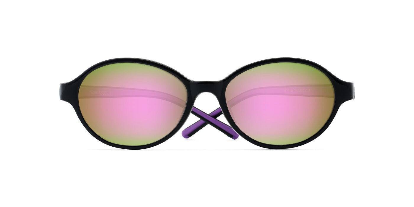 1120 - Black / Purple Flash Mirrored Sunglasses