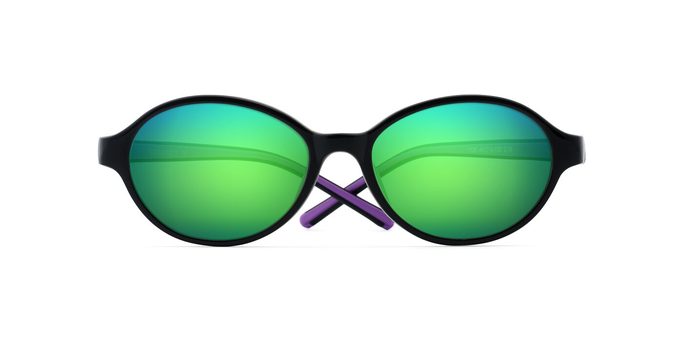 1120 - Black / Purple Flash Mirrored Sunglasses