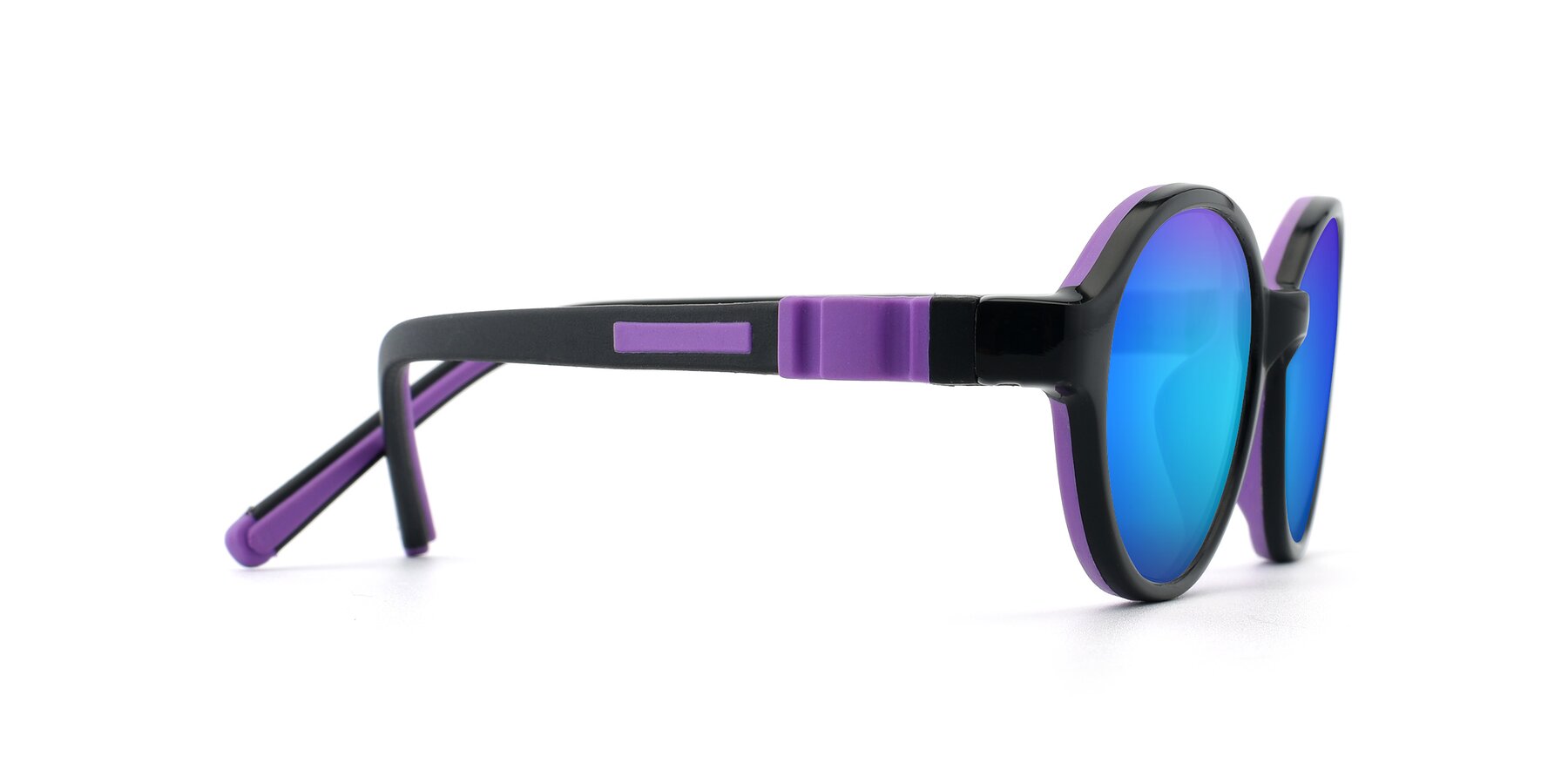 Side of 1120 in Black-Purple with Blue Mirrored Lenses