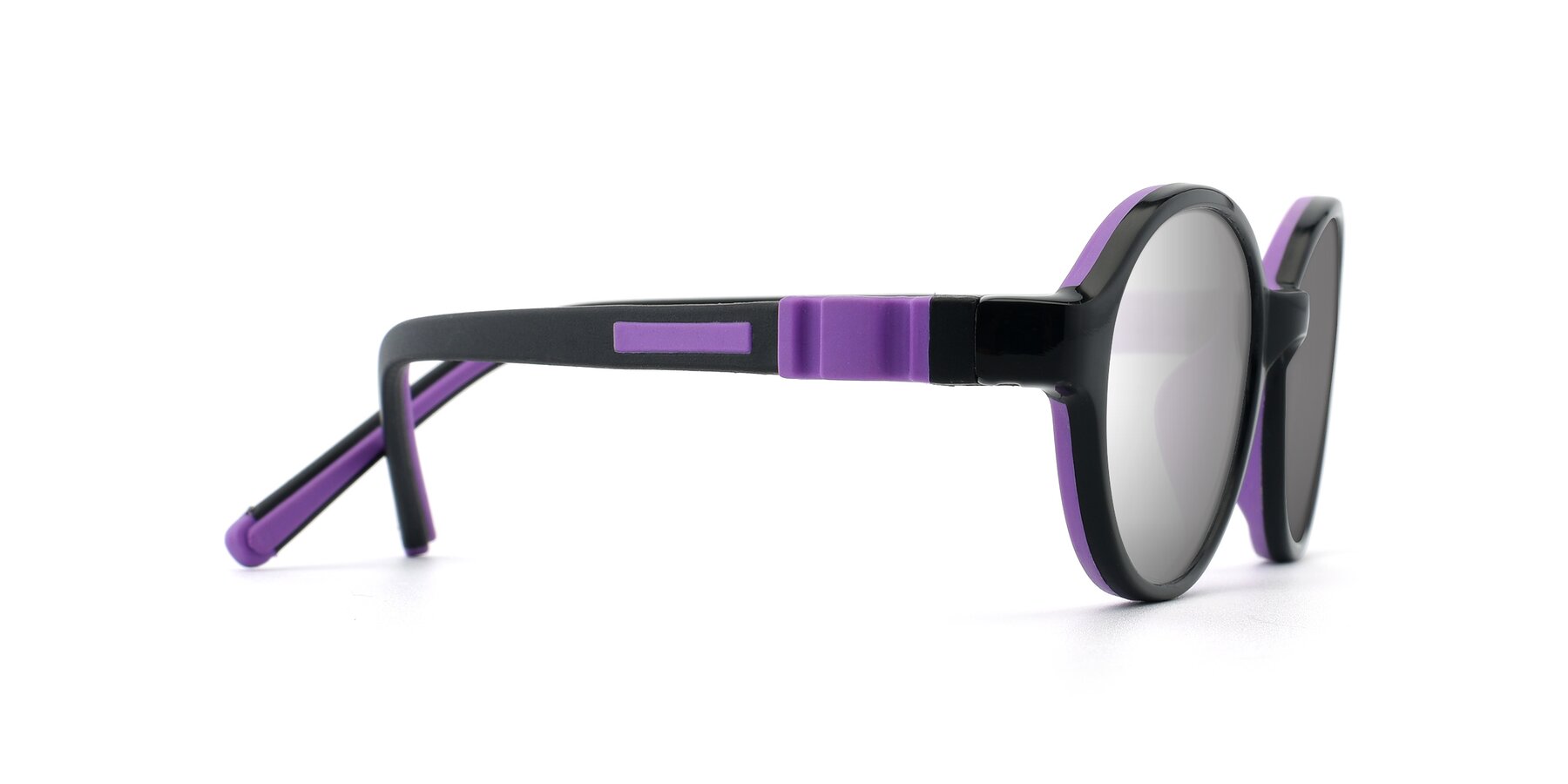 Side of 1120 in Black-Purple with Silver Mirrored Lenses