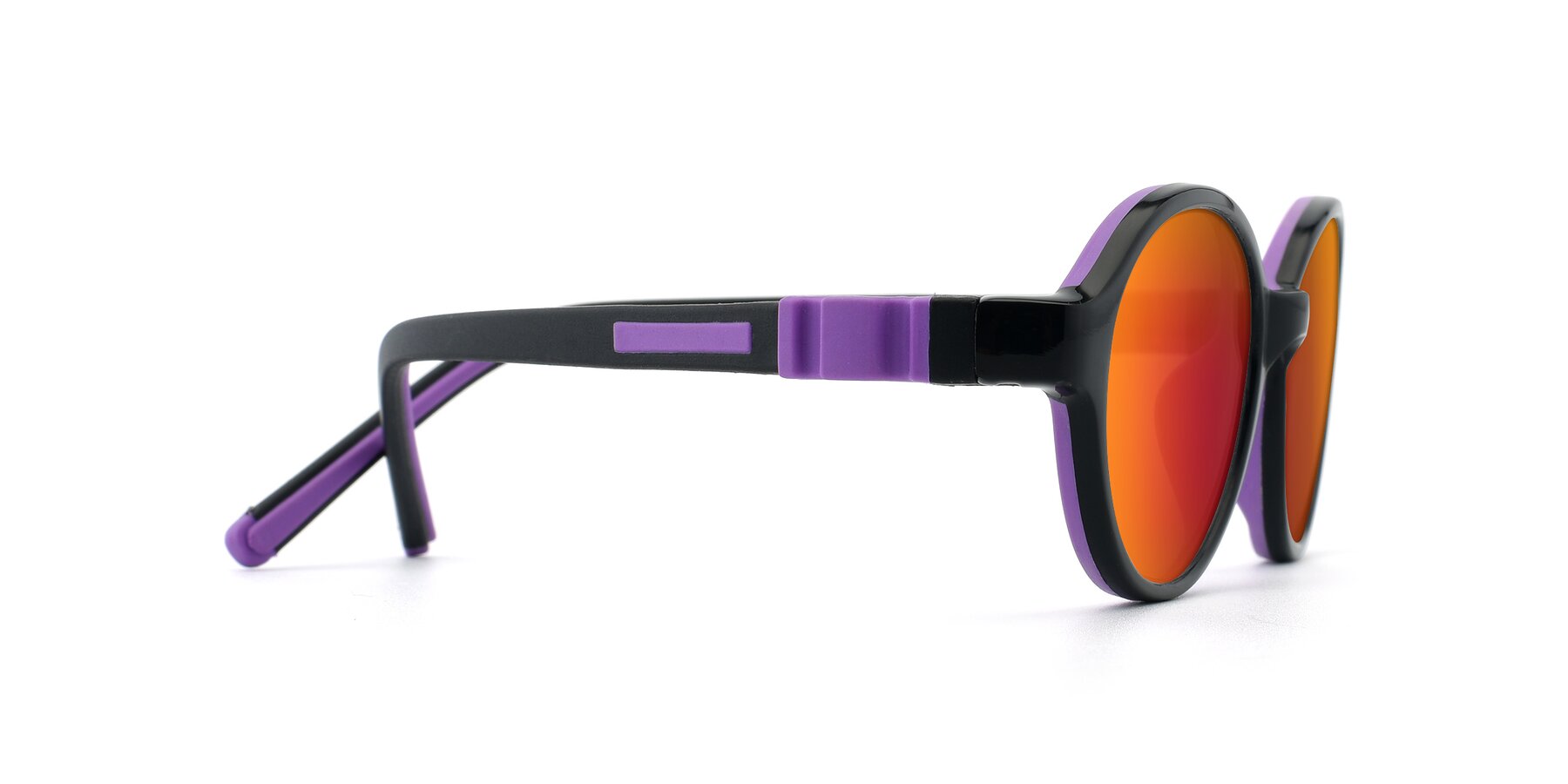 Side of 1120 in Black-Purple with Red Gold Mirrored Lenses