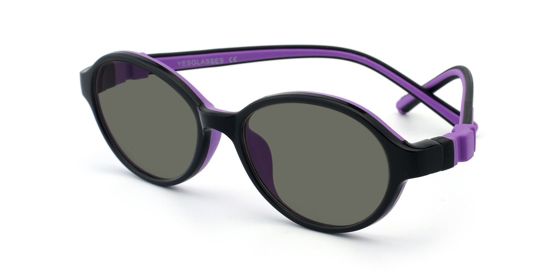 Angle of 1120 in Black-Purple with Gray Polarized Lenses