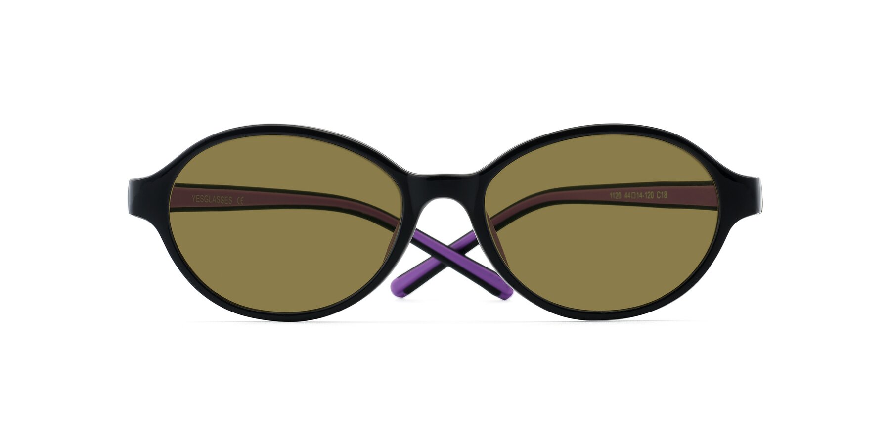 Folded Front of 1120 in Black-Purple with Brown Polarized Lenses
