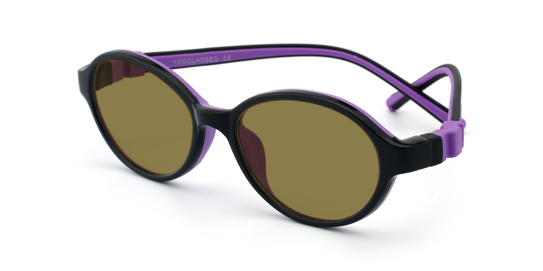 Angle of 1120 in Black-Purple with Brown Polarized Lenses