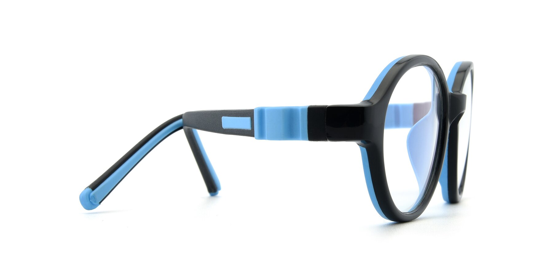 Side of 1120 in Black-Blue with Clear Blue Light Blocking Lenses