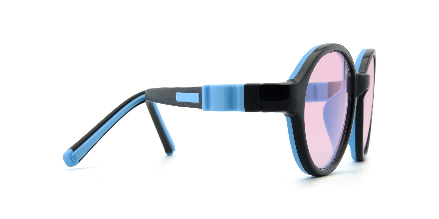 Side of 1120 in Black-Blue with Light Pink Tinted Lenses