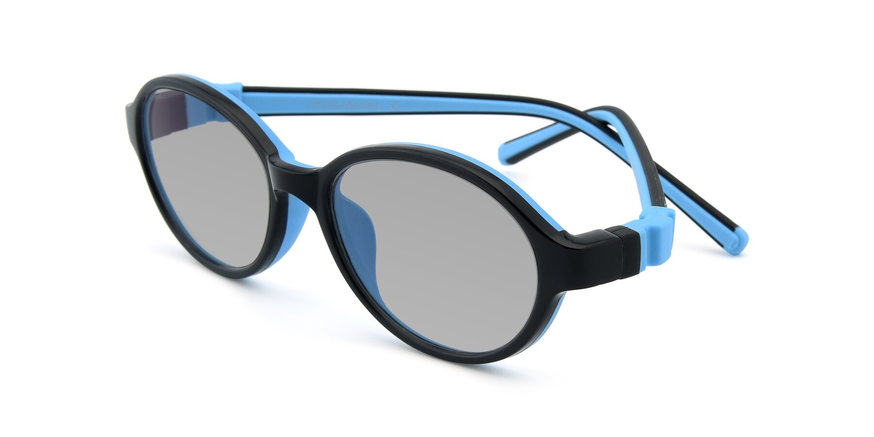 Angle of 1120 in Black-Blue with Light Gray Tinted Lenses